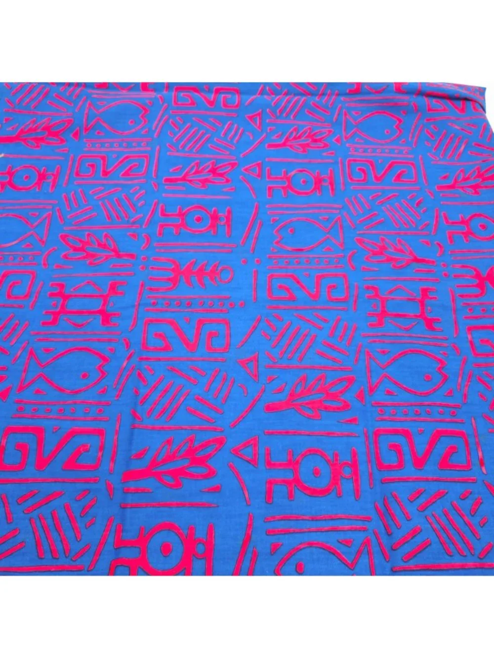 Hoffman California Fabrics Blue & Red Geometric Abstract Cotton Fabric 1987 44